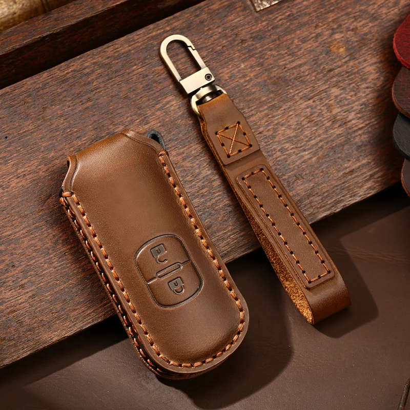Car Key Case Smart Remote Fob Cover Keychain Key Bag For Mazda 3 6 X-5 Summit M3 M6 CX-3