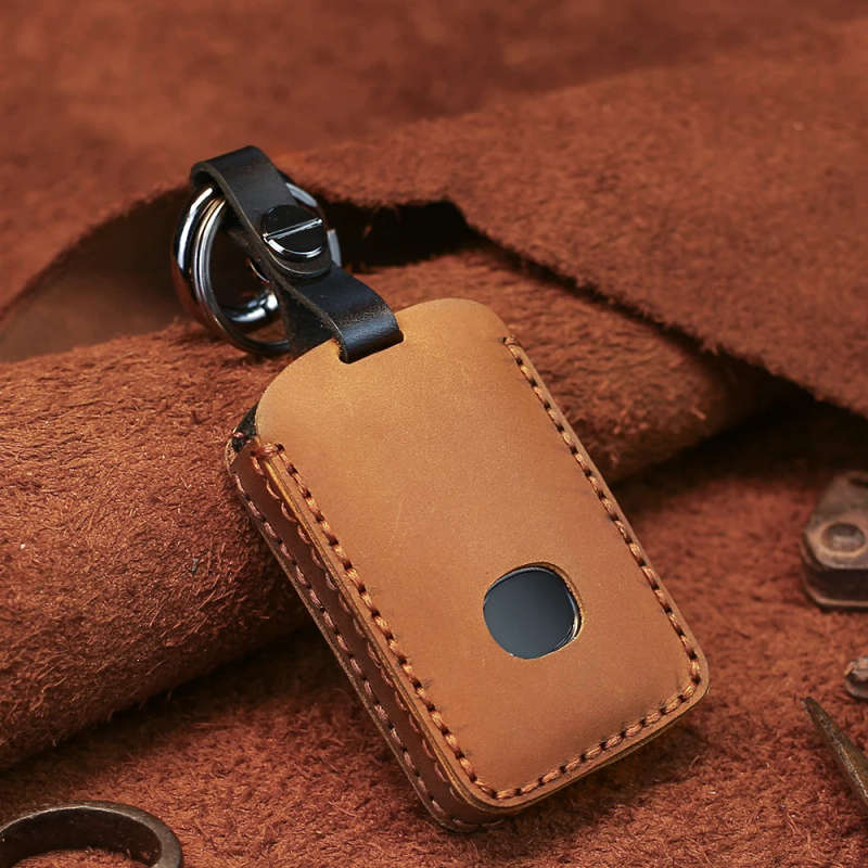 Smart Remote Car Key For Mazda Genuine Leather Car Key Case Cover For Mazda 3 Alexa CX4 CX5 CX8