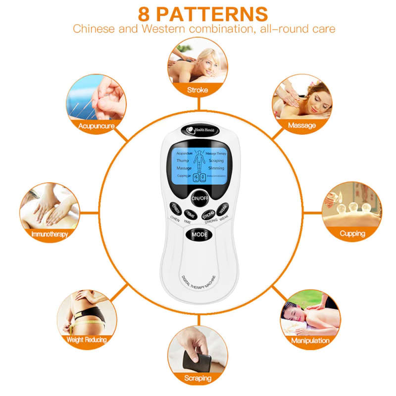 8 mode EMS Electric herald Tens Machine Acupuncture Body Massage Digital Therapy Massager