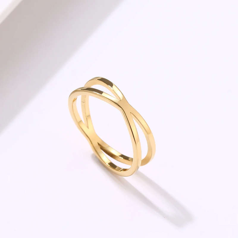 GENUINE Vintage Cross Stainless Steel Ring Gold Colour Size 8 - DO NOT FADE