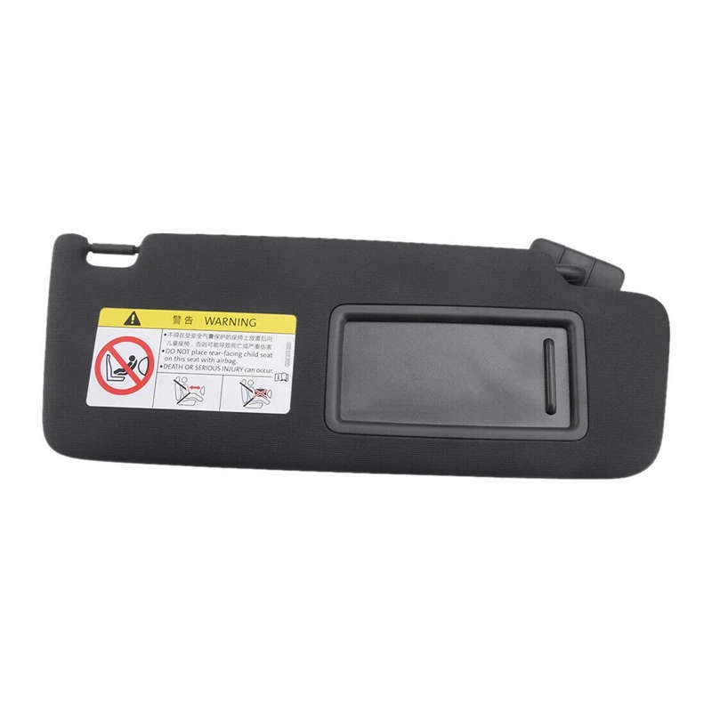 Right Side Car Interior Sun Visor Shade with Makeup Mirror Black for Golf MK7 2014-2017