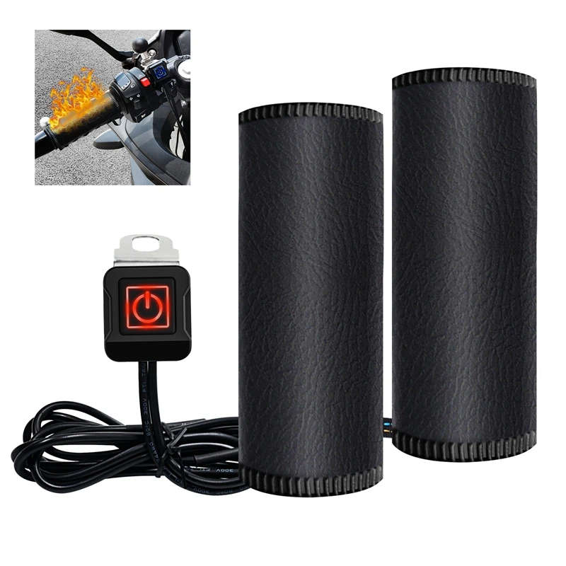 Motorcycle Handlebar Electric Hot Heated Grips Warmer Kit Thermostat Snow ATV Heating Handlebar