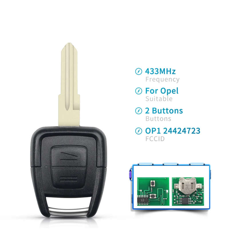 OP1 2 Button Remote Key FOB For Vauxhall Opel Astra Vectra Zafira 433.92MHz