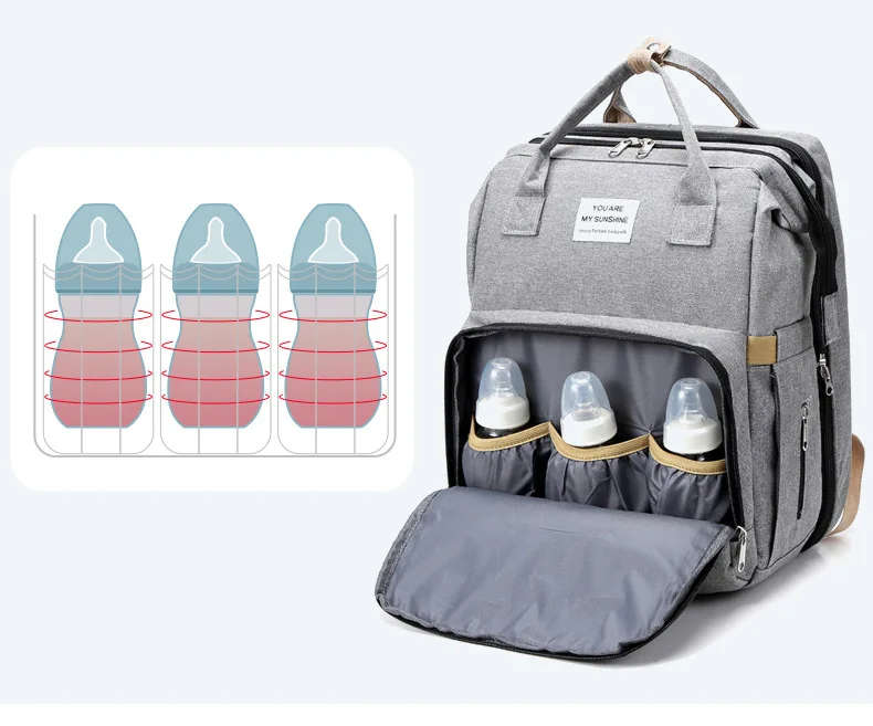 Lequeen Diaper Bag For Mom And Baby Backpack Multifunctional Baby Bed Bags Maternity Nursing Handbag
