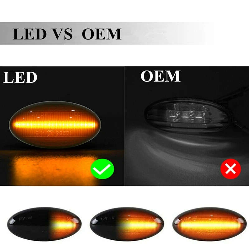 Car Dynamic Side Marker Light LED Turn Signal Light for Mazda B2500 Pickup Truck 323 Tribute