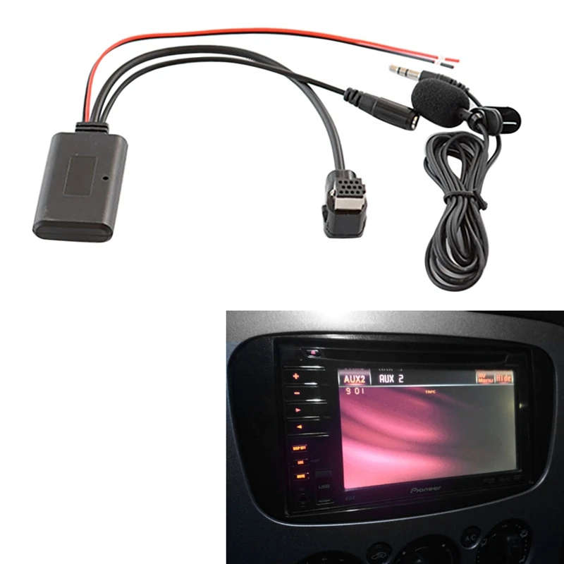 Car Bluetooth 5.0 Aux Cable Microphone Handsfree Mobile Phone Free Calling Adapter for Pioneer