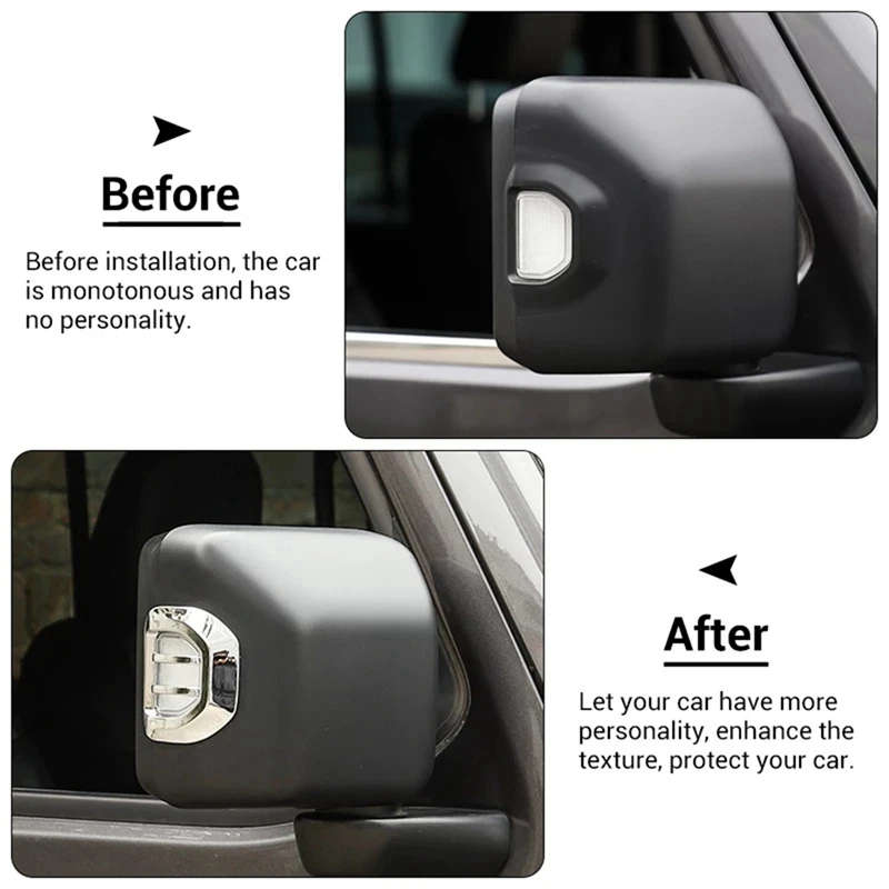 Car Front Wheel Eyebrow Light Side Rearview Mirror Turn Signal Cover for Jeep Wrangler JL JT