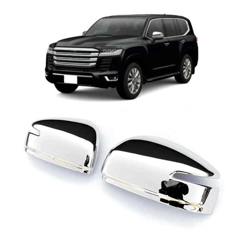 Car Chrome Rear View Rearview Side Glass Mirror Cover Trim Frame Side Mirror Caps For 2022+ Toyota