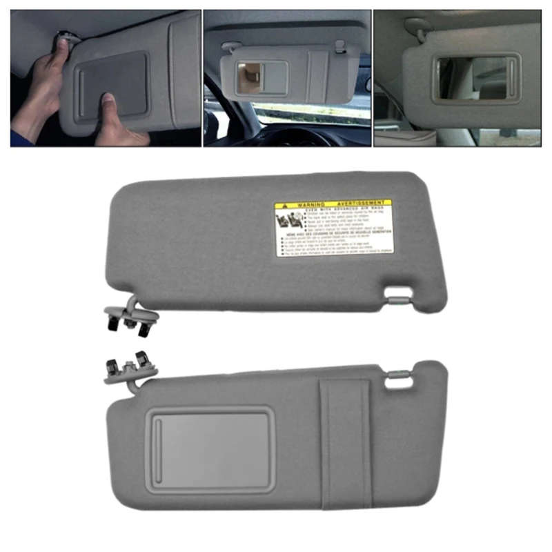 Gray Car Sun Visor Sunshade for Toyota Camry 2007-2011 Driver Passenger Side Right Left Organizer