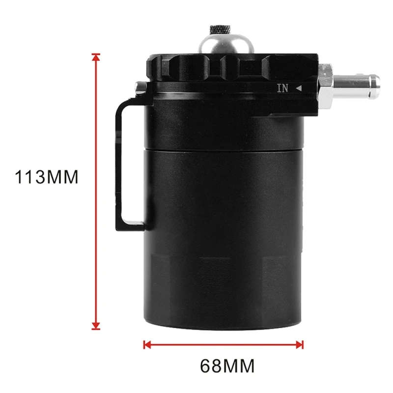 Universal Racing Aluminum Oil Catch Can Oil Filter Tank Breather Tank, Capacity: 300ML