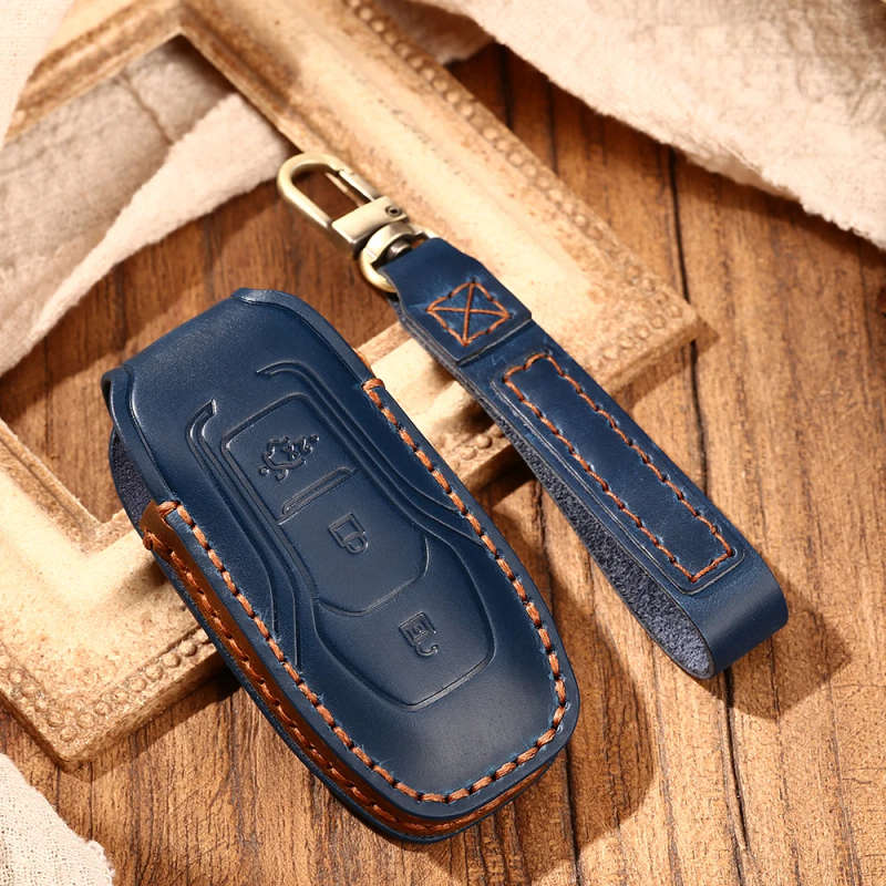 Remote Key Fob Holder Cover Case For Ford Edge Explorer Fusion 2015-17 Smart Key Fob 3 Buttons