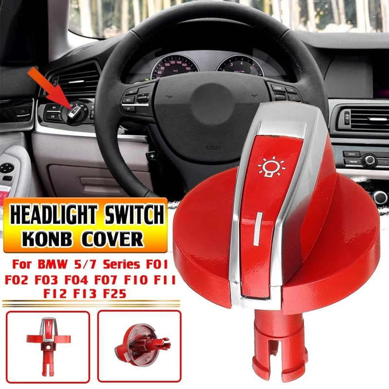 Car Headlight Switch Knob Buttons For-BMW 5/7 Series X3 X4 F01 F02 F03 F10 F18 F07 F06 F25 F26