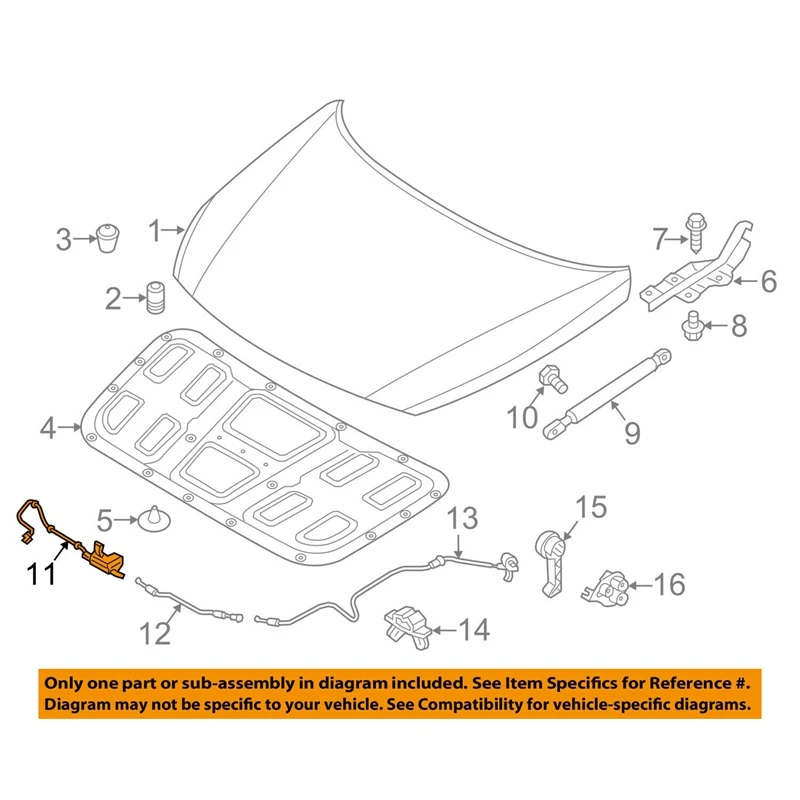 Hood Latch Hood Lock Assembly for Hyundai Elantra Sedan 2017-2018 81130F2010