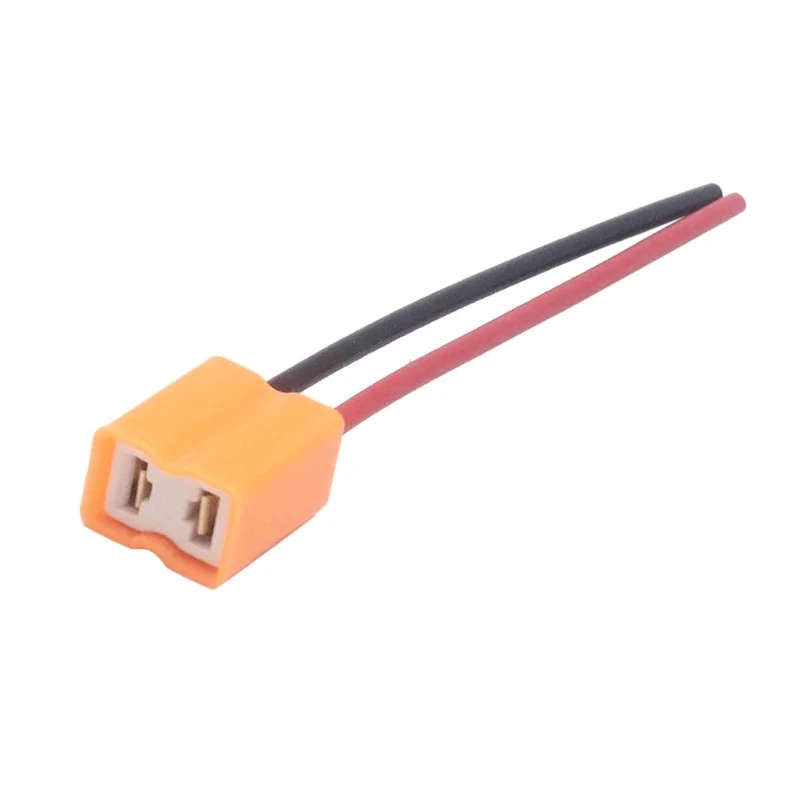 2Pcs H7 Ceramic Led Bulb Socket Holder H7 Headlight Ceramic Plug Adapter Extension Copper Cable