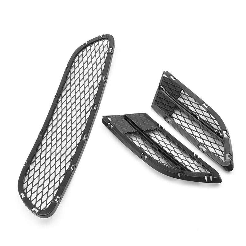 3PCS / Set Car Front Lower Bumper Kidney Grille Grill Kit FOR-BMW 3 Series E90 E91 325I 328I