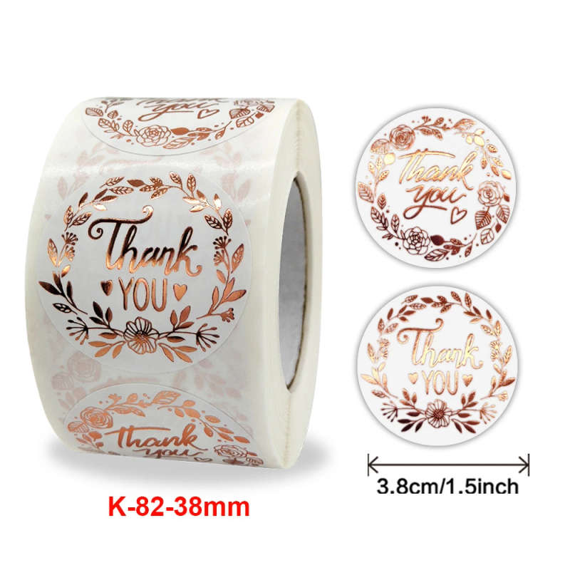 100pcs/roll 1.5inch Round "Rose Gold" Kraft Paper Stickers Adhesive Labels Ref 07