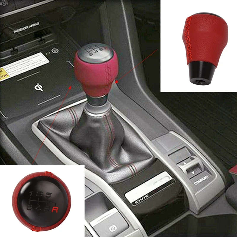 6 Speed MT Car Gear Shift Knob Stick Ball Head Change Lever Knob for Honda Civic Type R 2017-2019