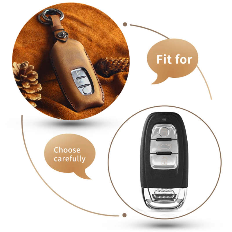genuine leather Car Key Case Cover For Audi A1 A2 A3 A4 A5 A6 A7 TT Q3 Q5 Q7 R8 S6 S7 S8 B5 B6