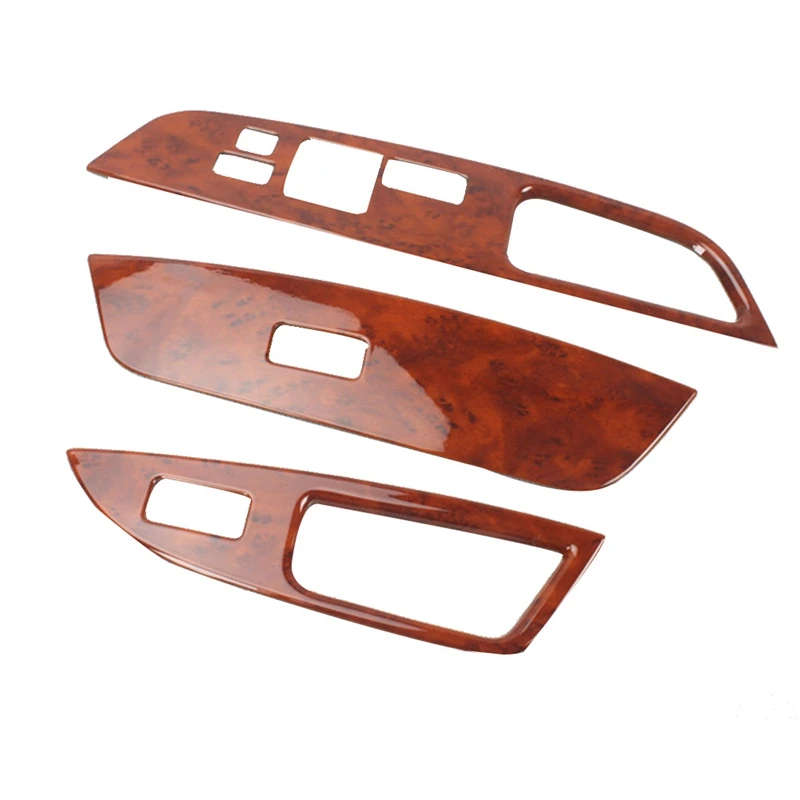 3Pcs for Hyundai Veloster 2011-2017 Peach Wood Grain Window Lift Switch Button Panel Cover Trim