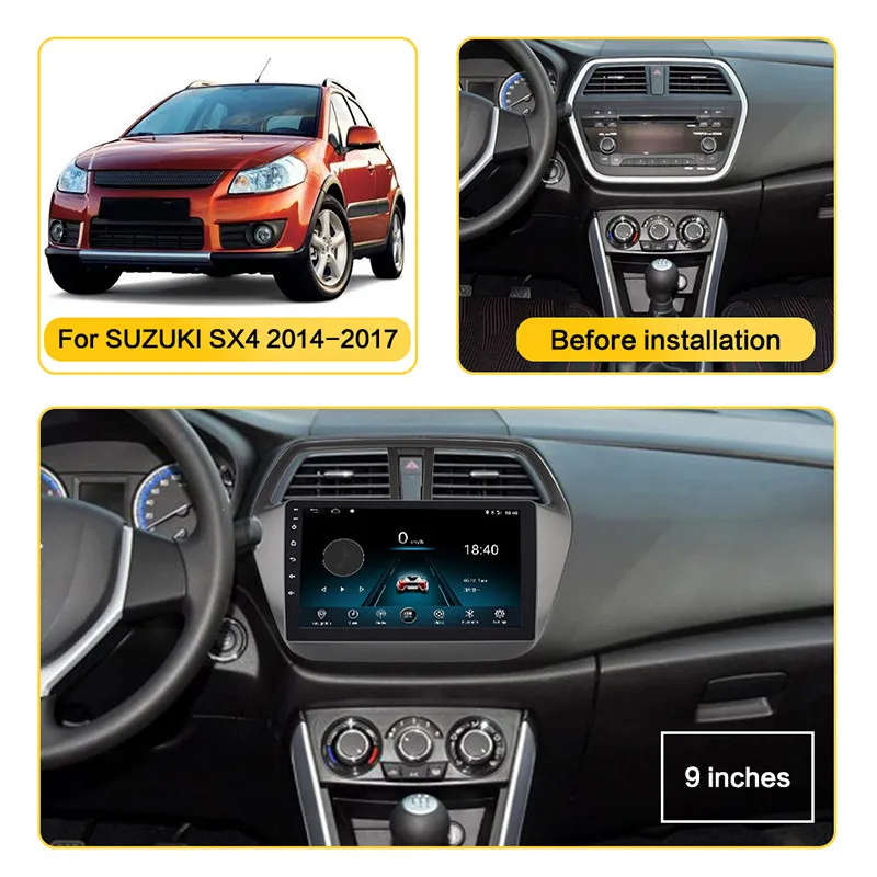 Android 10 Car Radio 2 Din For Suzuki SX4 CROSS 2014-17 Navigation GPS AM DSP IPS RDS TDA7851