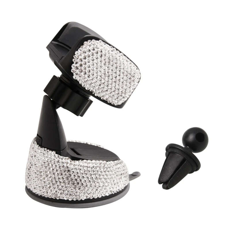 3 in 1 Car Phone Holder Bracket + Charging Cable + Charger with Safety Hammer Diamond Auto Bracket