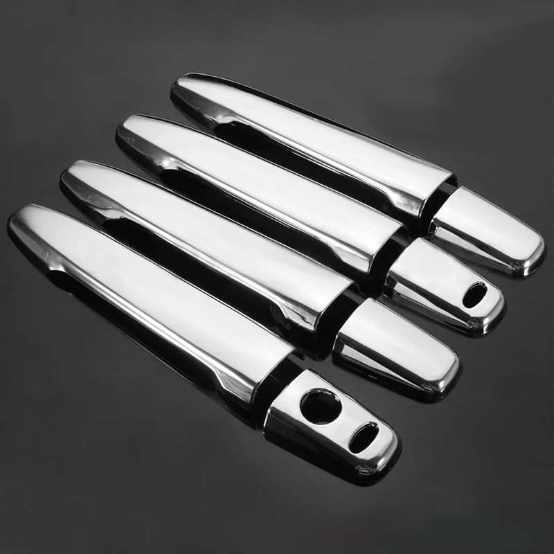 4PCS CHROME DOOR HANDLE COVER SMART KEY CAP FOR MITSUBISHI OUTLANDER 2013 -2016