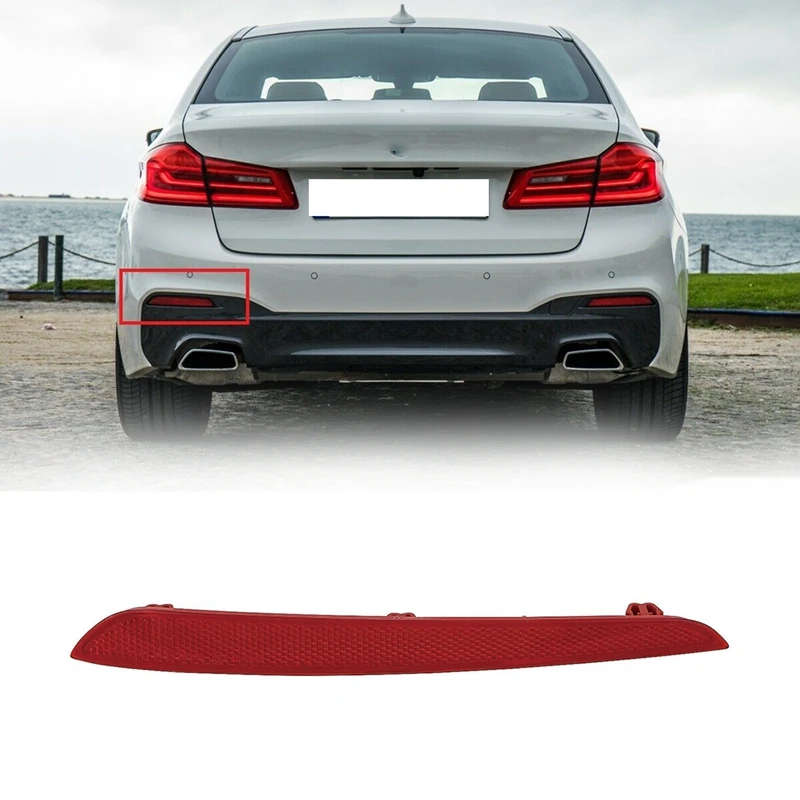 Rear Bumper Trim Reflector Strip Reflective Cover Side for -BMW G30 G38 530I 2017-2020