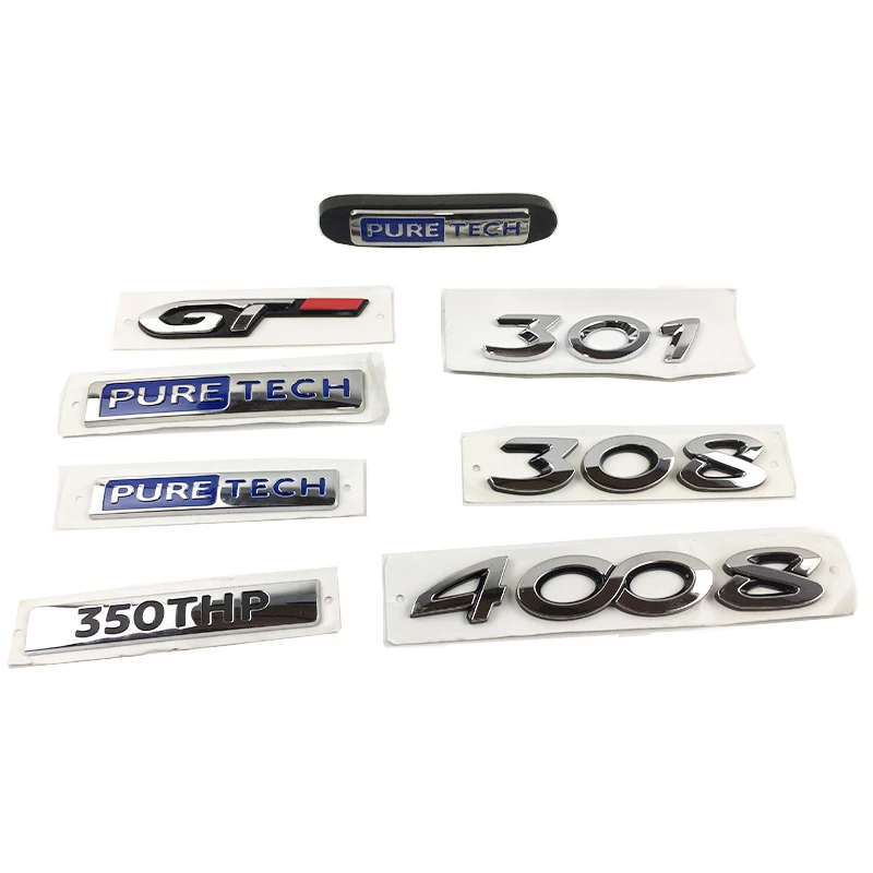 THP GT Puretech Pure Tech Emblem Tail Logo Door Fender Decal For Peugeot 206 207 208 301 307 308