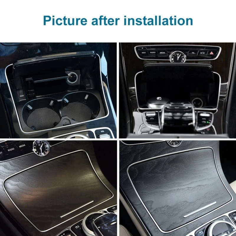 Car Cup Holder Electroplating Trim Decorative Frame for Mercedes-Benz C Class W205