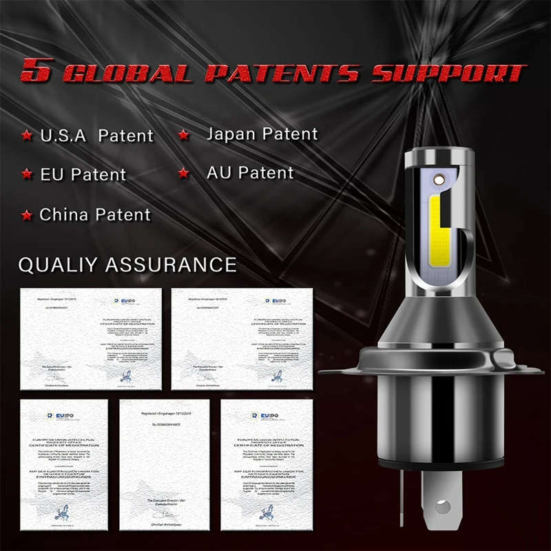 TXVSO8 H4 LED Headlight Bulbs 26000LM Per Set 6000K White for High&Low Beam Hi/Lo Plug and Play