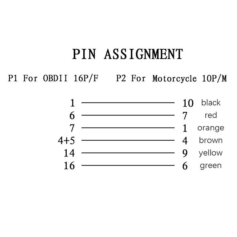 for ICOM D Cable Motorcycles 10 Pin Adaptor 10Pin to 16Pin OBD2 OBDII Diagnostic Cable