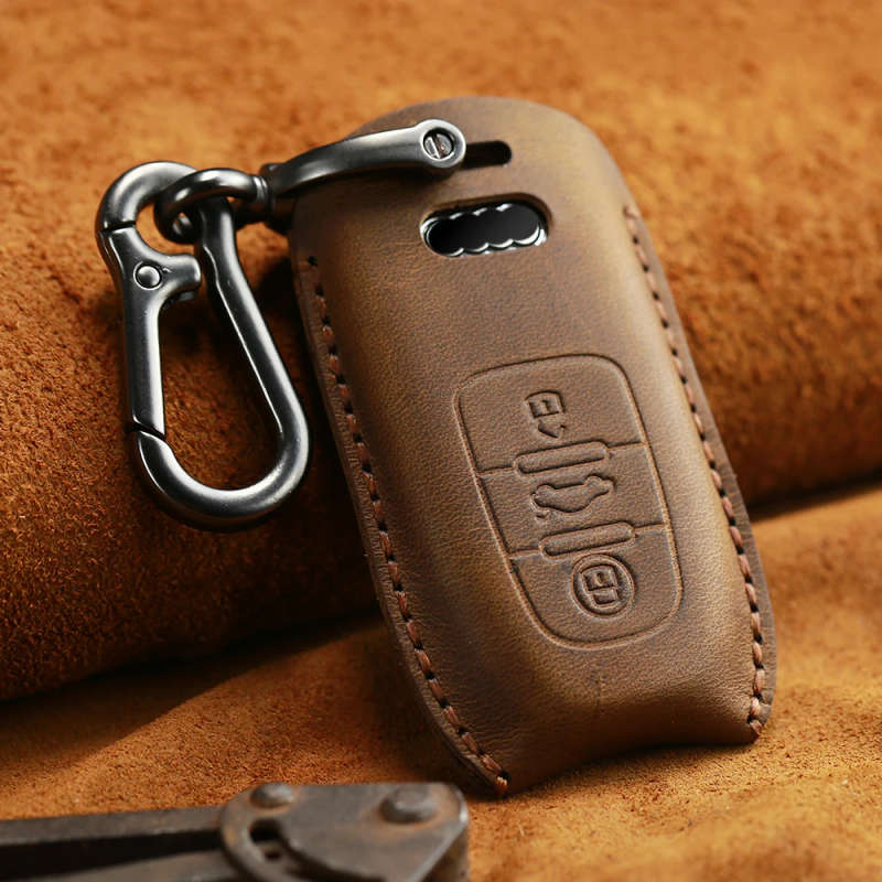 3 Buttons Remote leather Key Case Cover For Audi B6 B7 B8 A4 A5 A6 A7 A8 Q5 Q7 R8 TT S5 S6 S7 S8
