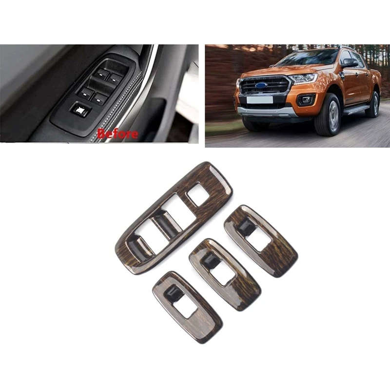 For Ford Ranger Everest Endeavor 2015+ Car Window Lift Switch Button Panel Cover
