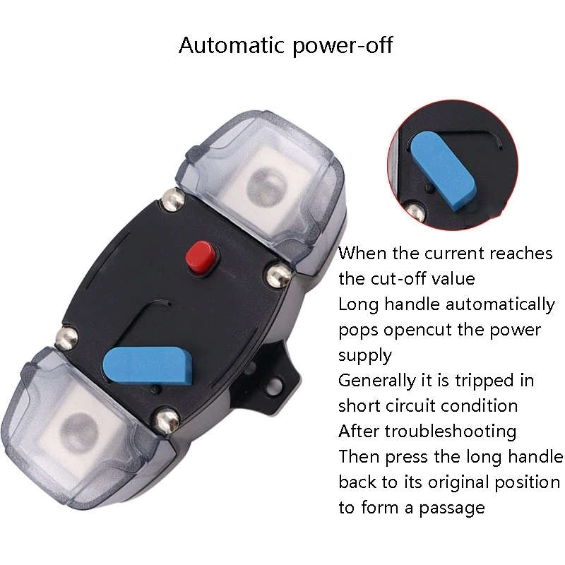 RV Car Audio Refit Automatic Circuit Breaker Power Circuit Protection Insurance Switch 50A-300A
