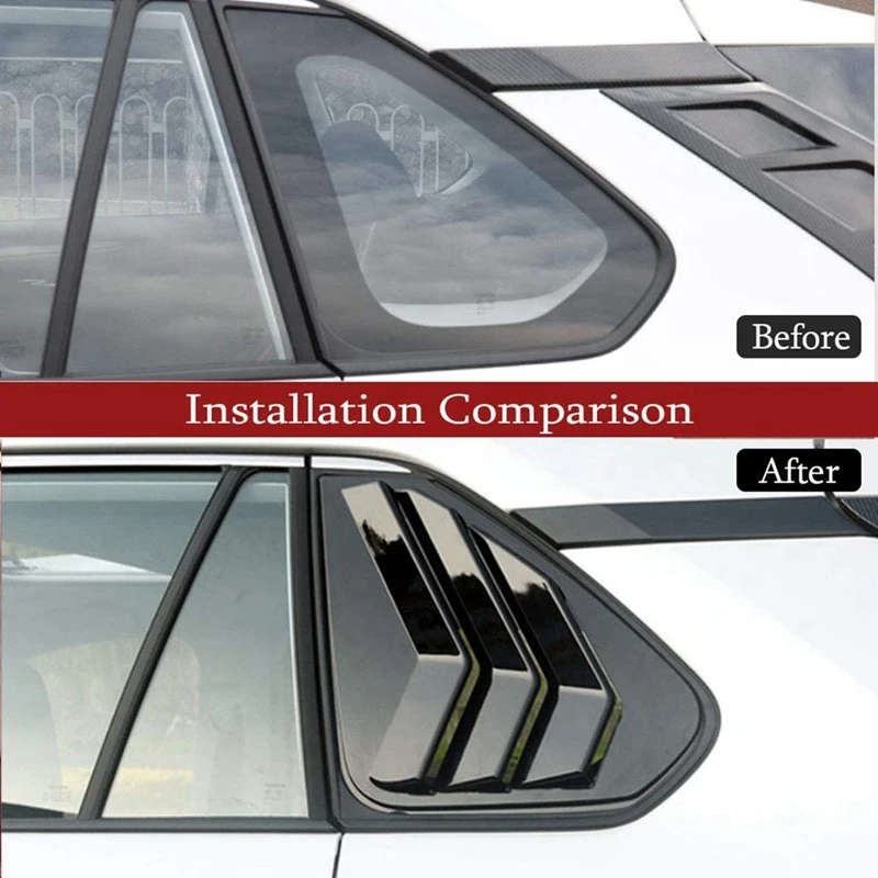 Car Rear Side Window Louvers Shutter Cover Blinds Scoop Air Vent Cover Trim for Toyota RAV4 2019-21