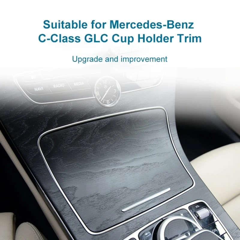 Car Cup Holder Electroplating Trim Decorative Frame for Mercedes-Benz C Class W205