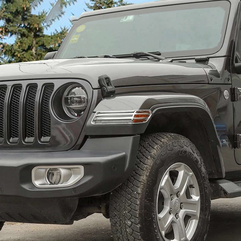 Car Front Wheel Eyebrow Light Side Rearview Mirror Turn Signal Cover for Jeep Wrangler JL JT