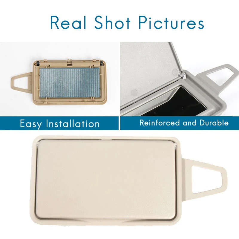 Beige Car Sun Visor Shade Makeup Cosmetic Mirror Cover for Mercedes Benz E Class W211 03-08