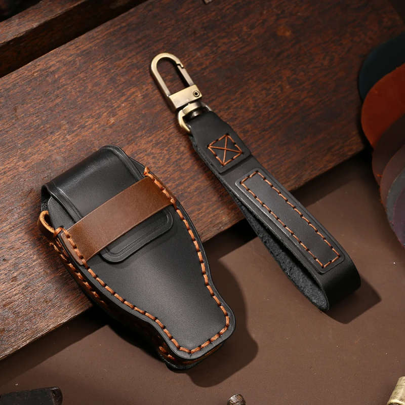 Leather Car Key Cover For Mercedes Benz CLS CLA GL R SLK AMG A B C S Class 2007-up 2014-up