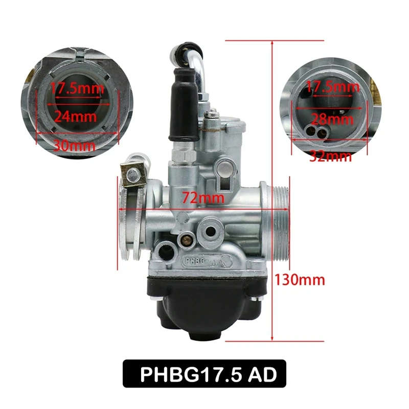 Motorcycle Carburetor PHBG AD Carburetor for 50-100Cc Engine 2-Stroke Racing Motor