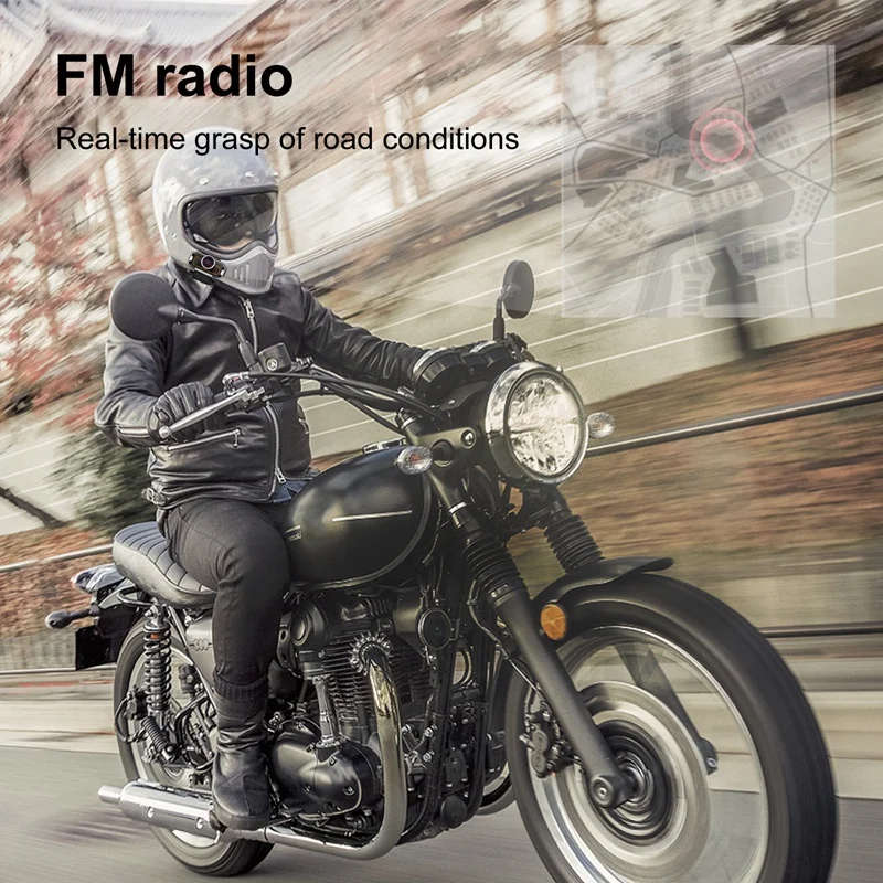 V9PRO 20-30M Motorcycle Bluetooth 3.0 Intercom Helmet Headset Walkie Moto Stereo Waterproof FM Radio