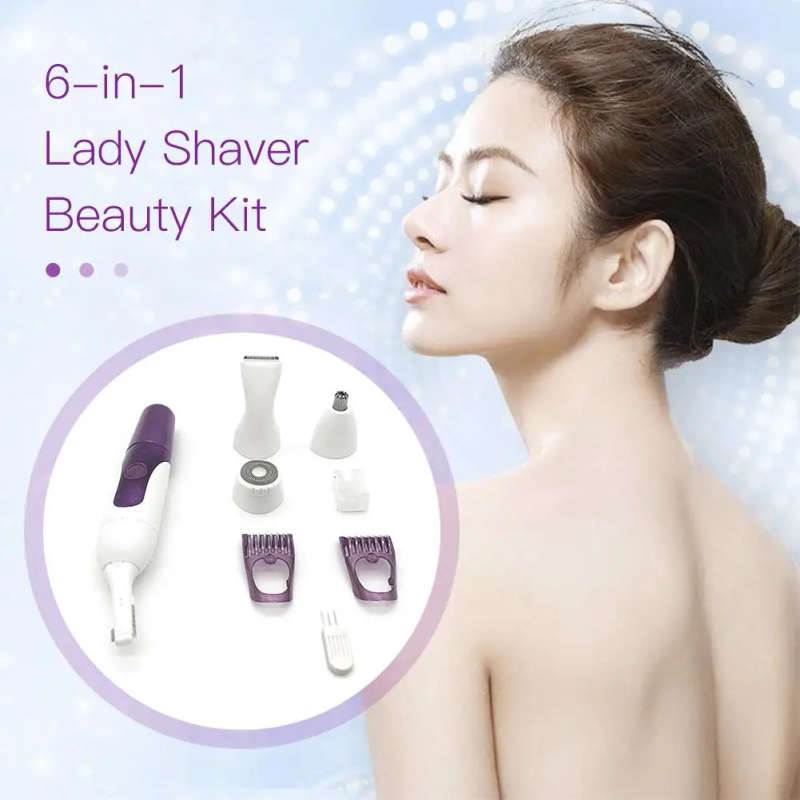 6 IN 1 LADY SHAVER BEAUTY KIT