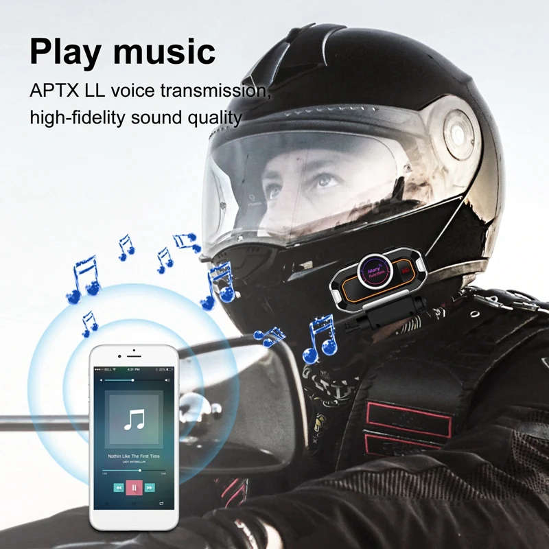 V9PRO 20-30M Motorcycle Bluetooth 3.0 Intercom Helmet Headset Walkie Moto Stereo Waterproof FM Radio
