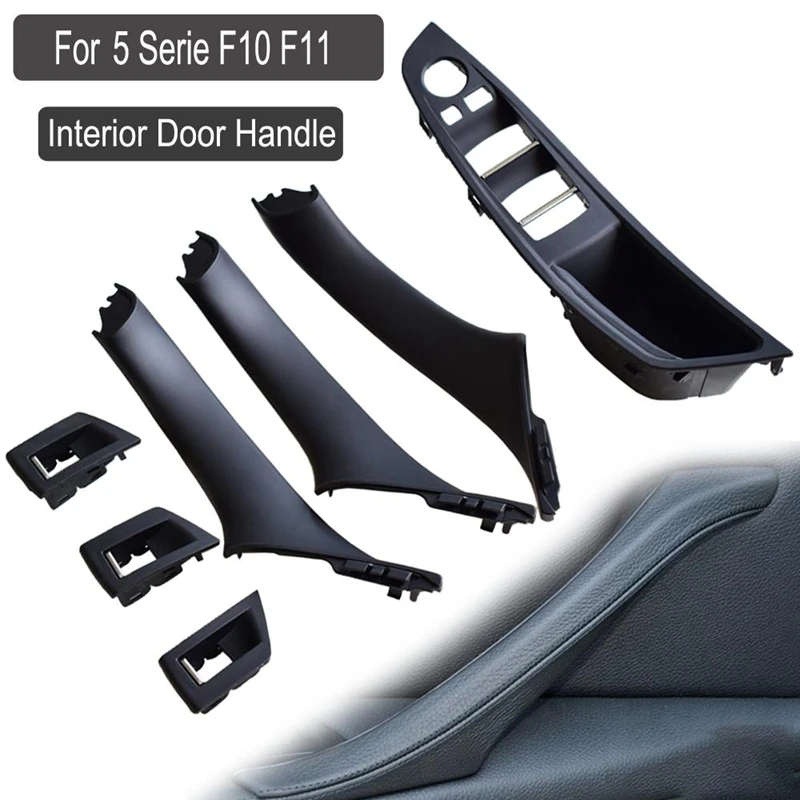 RHD Car Interior Door Handle Inner Door Panel Pull Trim Cover for -Bmw 5 Serie F10 F11 520 525