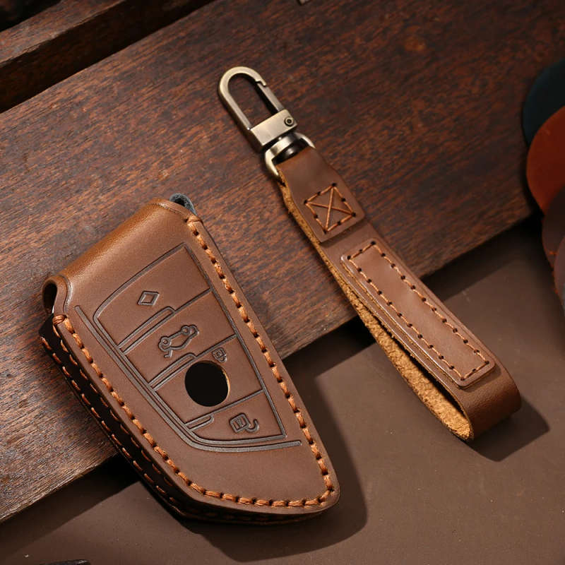 Car Key Case For BMW 4 Buttons CAS4 F 3 5 7 Series E90 E92 E93 X5 F10 F20 F30 F40 Key Case Cover