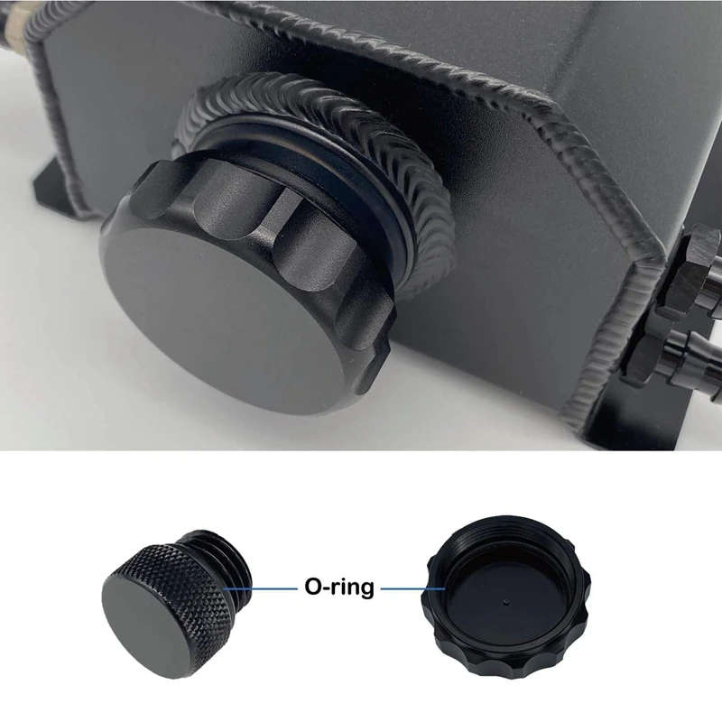1L Black Aluminum Alloy Radiator Coolant Overflow Expansion Tank Recovery Water Tank Reservoir