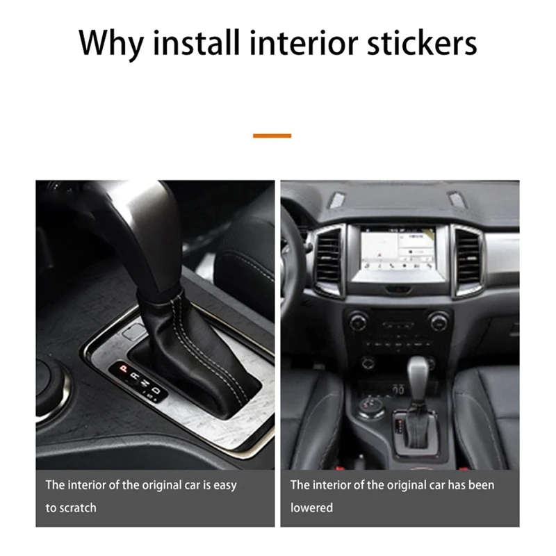 Wood Grain for Ford Ranger Everest Endeavor 2015+ Gear Shift Knob Switch Button Panel Cover Trim