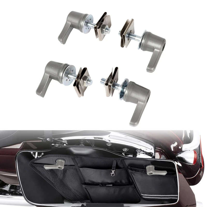 Motorcycle Saddlebag Lever Lock Bolts & Nuts Kit Mounting Set Universal for Touring Dyna CVO