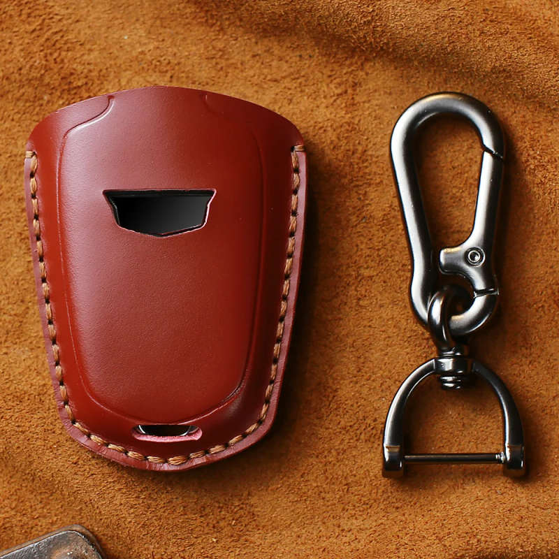 Genuine Leather Car Key Case Cover For Cadillac Escalade ESV XTS ATS CTS CT6 XT5 BLS 2015-19