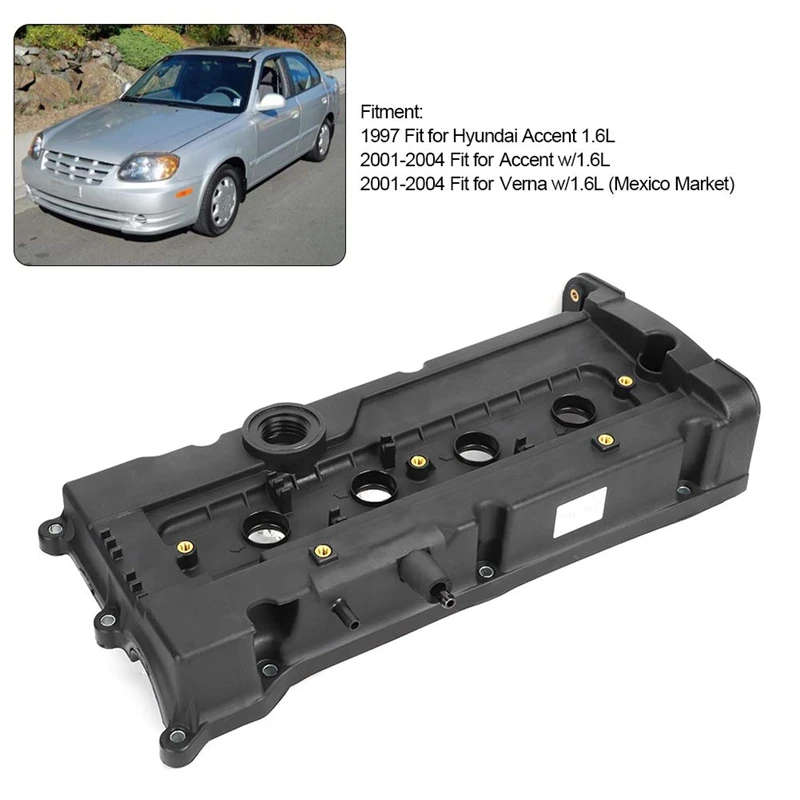Valve Cover Assembly and Gasket & Spark Plug Tube Seal Valve Cover Assembly for Hyundai Accent 2004